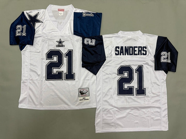 Deion Sanders Dallas Cowboys 1996 White Official NFL Mitchell & Ness Jersey
